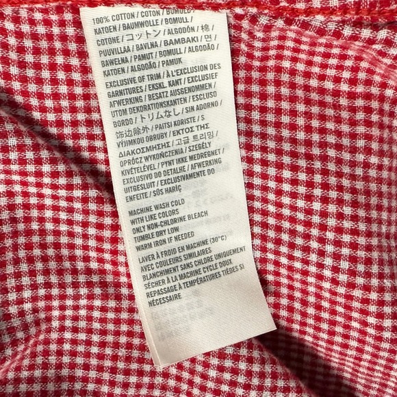 Abercrombie Fitch Flannel Women Medium‎ Red Blue Plaid Christmas Pocket Y2K - Picture 7 of 8